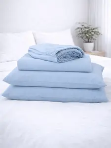 Sky Blue 100% Flax Linen Sheet Set