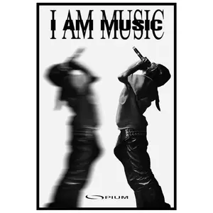 Frameless Art Poster "I AM MUSIC" Carti Poster Aesthetic Inspirational Room Decor for Home Living Rooms Offices Posters Radiating Positive Energy Auras Stylish Room Aesthetic Colorful Auras Print Wall Decor Cover Art Poster