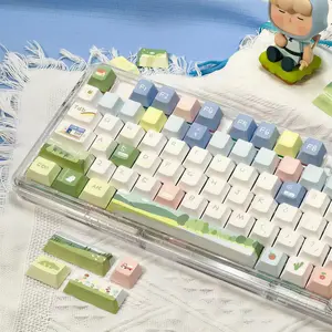 New Rainbow Black Series Theme 120 Key Pbt Keycaps, Cherry High Profile Design, Full Color Hot Stamping, Wear Resistant, for Mechanical Keyboard Players