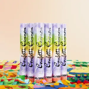 YESHOW Biodegradable Confetti Cannon (6-Pack) – 12" Multicolor Party Poppers for Birthday, Graduation, Gender Reveal, Wedding & New Year