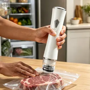 Must-Have Kitchen Gadget! Handheld Vacuum Sealer + 30 Bags – Keep Food Fresh & Organized