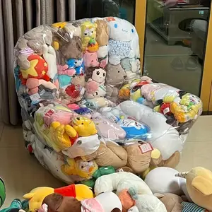 Large Capacity Transparent Sofa Toy Storage Bag, 39x35 Inches PVC Organizer for Plush Toys & Home Goods, Durable Double Zipper Design