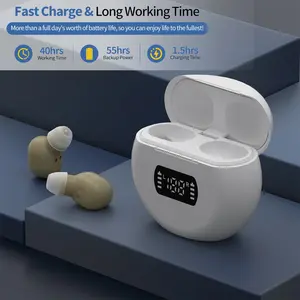 2pcs In-Ear Sound Amplifier Earphones, Personal Audio Booster with Charging Case, Left Right Wear, Abs Material, Suitable for Adults