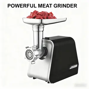 1000W Electric Meat Grinder with 3 Plates & Sausage Stuffer - Stainless Steel Food Grinder for US Home Cooks, Reverse Function & US Plug | Perfect for Burgers, Sausages, Meats & Veggies
