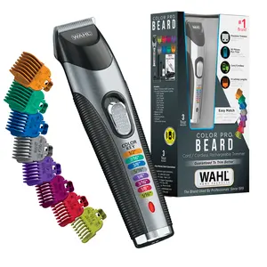 Wahl Color Pro® Cord/Cordless Rechargeable Beard Trimmer with Color Coded Guide Combs for Easy Identification for Beard Grooming – Model 3024523