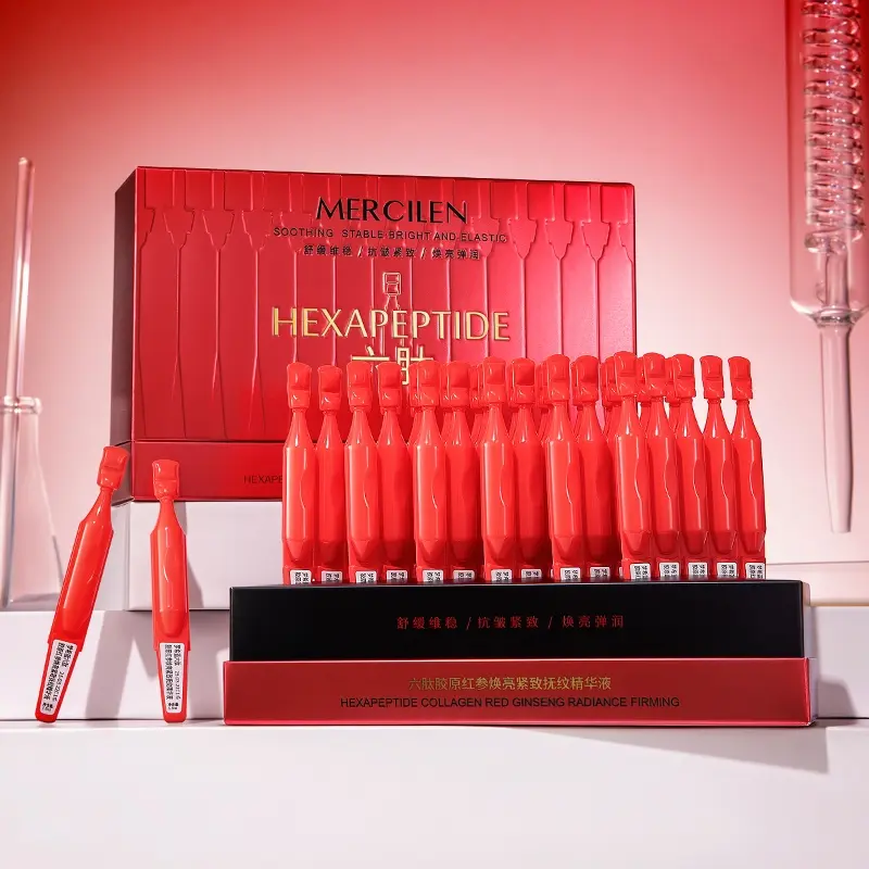 Mercilen Six Peptide Collagen Ginseng Hydrating Serum 1.5ML X 30, Collagen Peptides Serum, Hyaluronic Acid Essence, Ultra Moisturizing Ampoule, Ampoule Facial Serum, Daily Face Moisturizer, Moisturizing Anti Aging, Anti Aging Formula