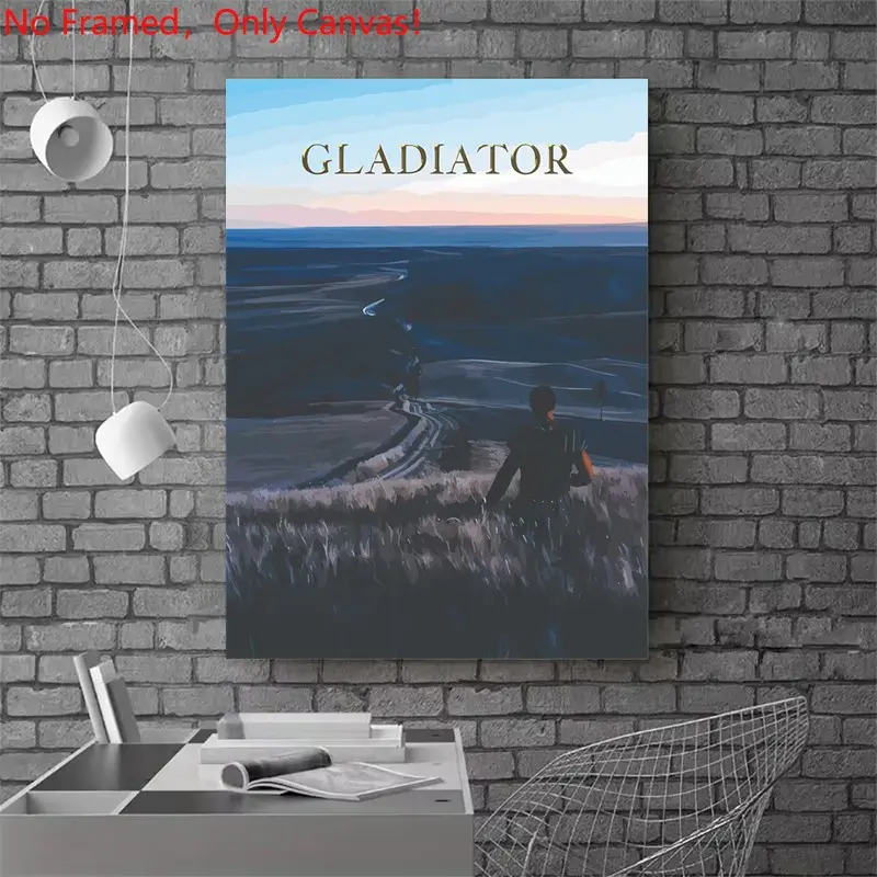 1 piece/set frameless canvas painting print poster, Classic Movie scenes Poster art，Gladiator Movie Poster， a perfect gift for Movie loves, ideal gift for bedroom, living room, dorm hallway, kitchen, mural, wall decoration, room decor