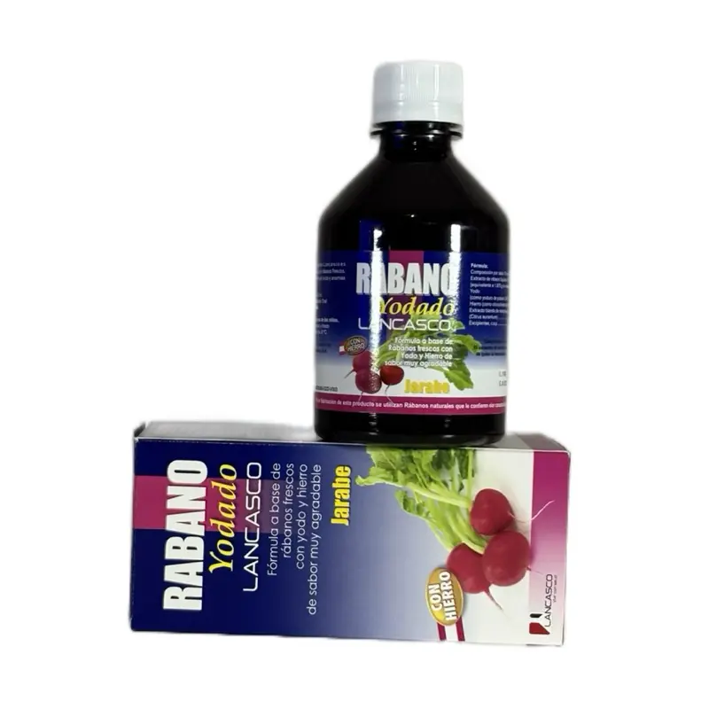 Lancasco Rabano Yodado Fortified with Iron Radish IODATED Syrup 240mL - N Fitness utritional Supplement for Immune Support & Thyroid Health with Essential Vitamins & Minerals - Boost Healthcare Fitness Healthcare Dietary Edible, Metabolism, Nutrition Vita
