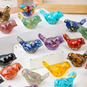 Crystal Chips Bird Home Decoration Natural Healing Crystal Gorgeous Stone Gemstone Jewelry Energy Love Girlfriend Boyfriend Souvenir Valentine Anniversary New Year Christmas Halloween Birthday Gift