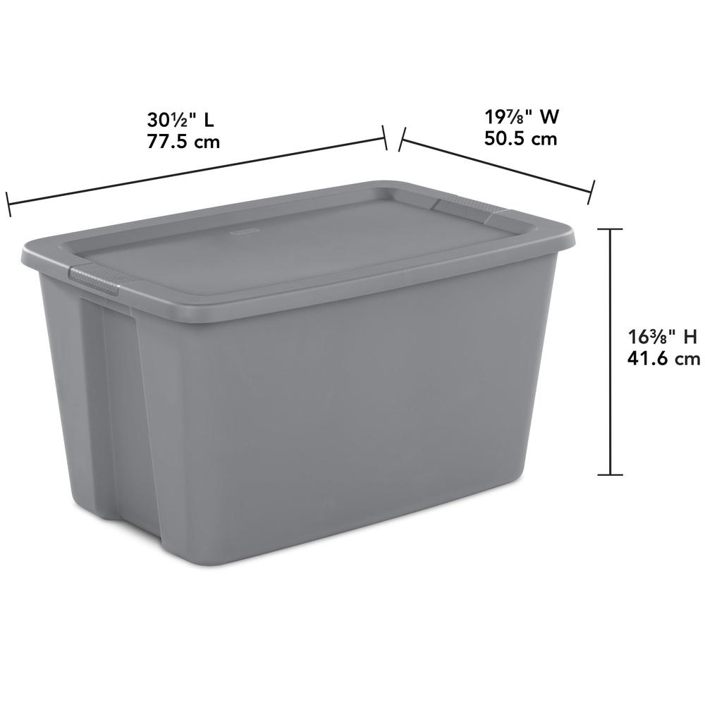 Extra Large 30 Gallon Storage Bin Stackable Container with Lid and Integrated Handles