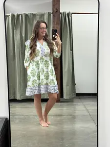 Floral Ruffle Patchwork Dress
