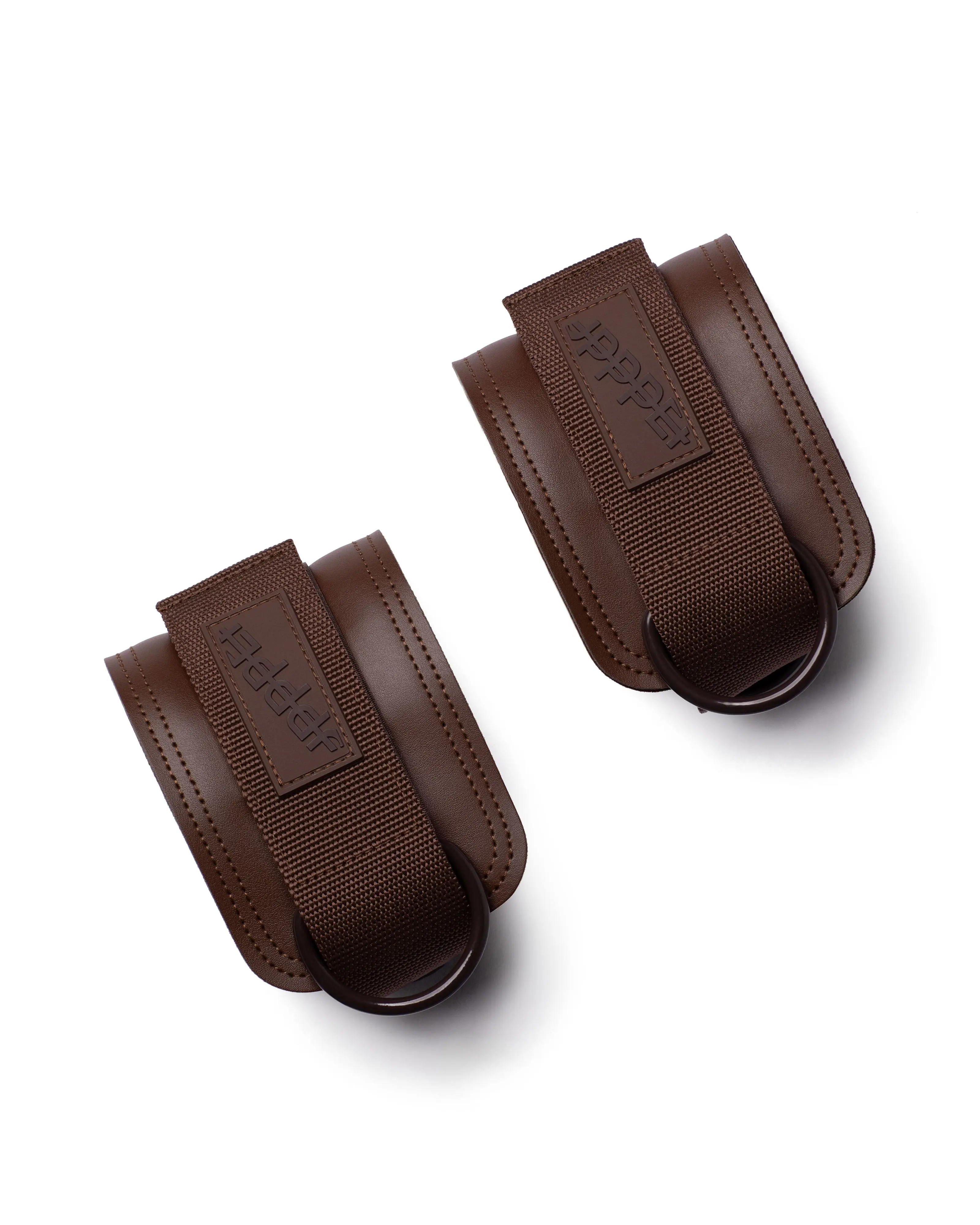UPPPER Ankle Straps Umber - For Cable Machines, Kickbacks & Glute Workouts, Padded, Hook-and-Loop, D-Rings (Pair)