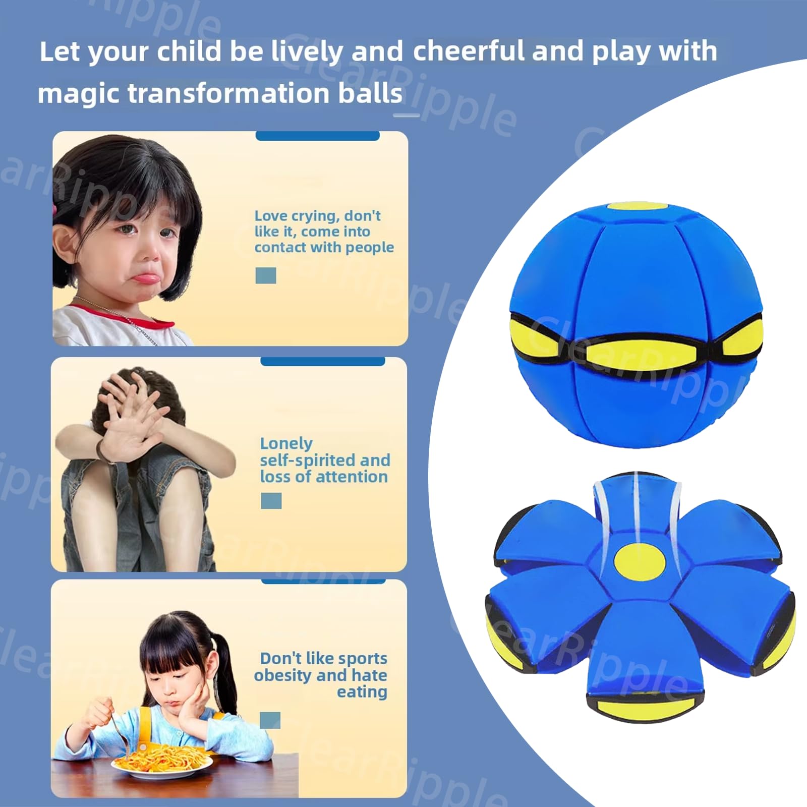 3Pcs Magic Bouncing Ball - Magic Meta Ball, Magic Flying Saucer, Bouncy Ball, Parent-Child Interaction, Doggy Disc Balls for Small & Large Dogs, Dual Form Freely Switchable ,  magic meta ball,  popup ball ,  kids ball