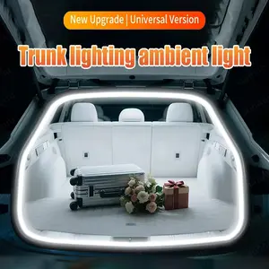 Car Trunk Ambient Light Strip Flexible Waterproof LED Light Strip Interior Car Trunk Decorative Lamp Car High Brightness Lighting Light DIY Lamp Hidden Installation Automatic Sensing Tailgate Light Strip