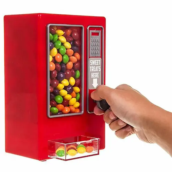 Mini Vending Machine- Classic Retro Design Sweets Holder & Dispenser，Ideal For Desktops, Classrooms, Parties & Many More | Suitable For Gumballs, Candy’s & Sweets