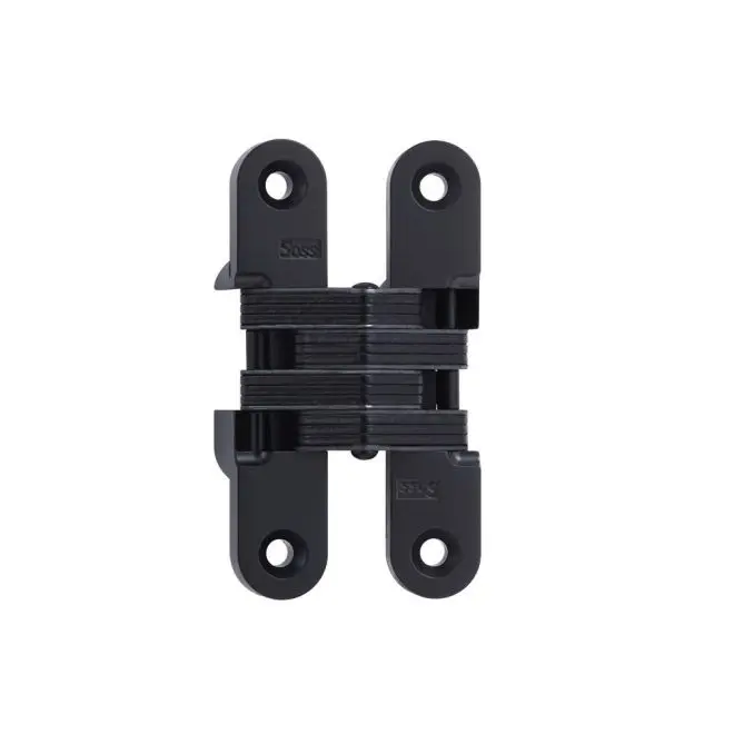 212 MAIN Soss 212US19 Zinc Steel Medium Duty Concealed Hinge - 0.75x3.75in, Single Action, Flush Fit for 1.12in Doors, Nylon Links, Flat Black Door Hardware, Compact Size, Smooth Operation, Strength and Durability, Superior Appearance