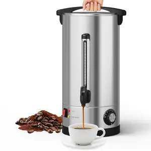 110 Cup Double Wall Insulation Commercial Coffee Urn,16l / 4.2Gal Coffee Dispenser,Stainless Steel Large Hot Beverage & Water Dispenser with Automatic Temperature Control for Buffets