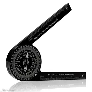 Aluminum Miter Saw Protractor |       7-Inch Rust Proof Angle Finder Featuring Precision Laser Engraved Scales Professional Miter Saw Protractor with Measuring Rulers for Angle Finder Carpentry, Crown Molding Tool & Baseboard building trade men XXMax Tool