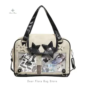 Y2K Trendy Star Ita Bag Lolita Girl Transparent Pocket Women's DIY Display Shoulder Bag Fashion Crossbody Bag Cute Purse Handbag
