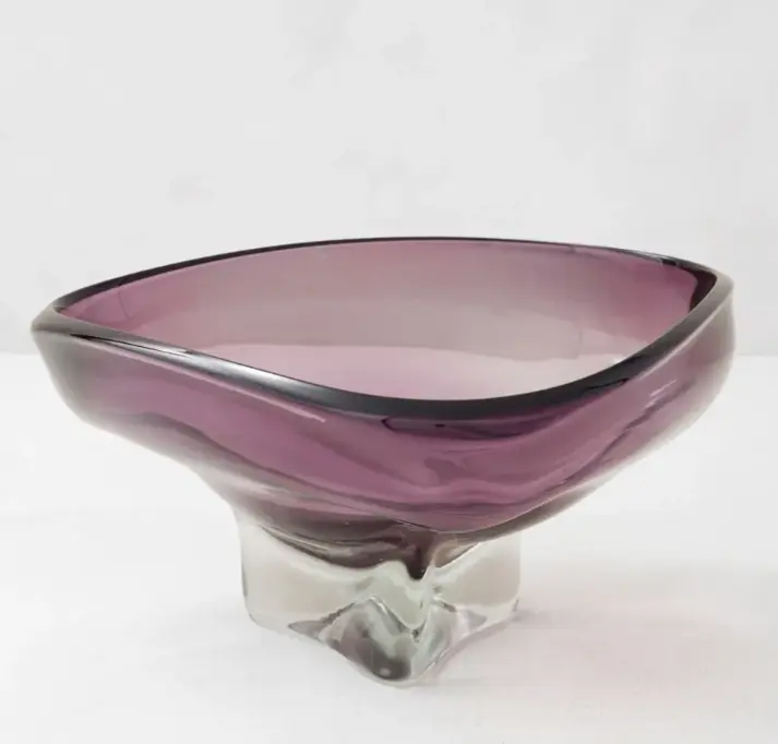 Z Gallerie Maydan Hand-blown Pacific Blue BPA-Free Sundae Bowl - Abstract Glass, Bowl-Shaped, Blue Glass, Decorative Kitchen Tableware Dinnerware, Abstract Glass Bowls, Bowl Shaped Bowls