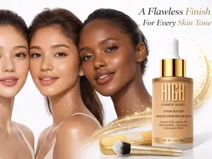 Booster Serum Skin Tint SPF 40 | Tinted Moisturizer with Niacinamide & Hyaluronic Acid – Lightweight Coverage + Broad Spectrum Sunscreen | Tan Sanvia Medium Shade | Medium Neutral Undertones | High Cosmetic Agency Radiant Serum Tint for Natural Glow Daily