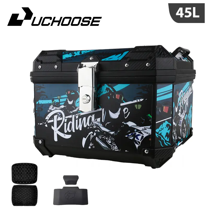 UChoose 45L Super Thick Motorcycle Box - Waterproof for Rainy Rides, Anti-Theft, Anti-Fall, Secure Storage, Durable Material Protection, Versatile Motorcycle Accessory for Daily Rides & Car Top Use