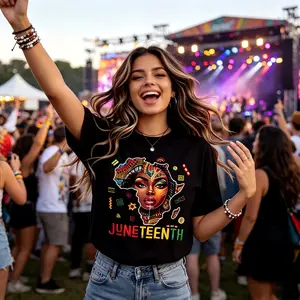 Honoring Juneteenth in Style!  African Map Woman Cotton Tee#AfricanArt #JuneteenthVibes #BlackLiberation #CottonComfortTee