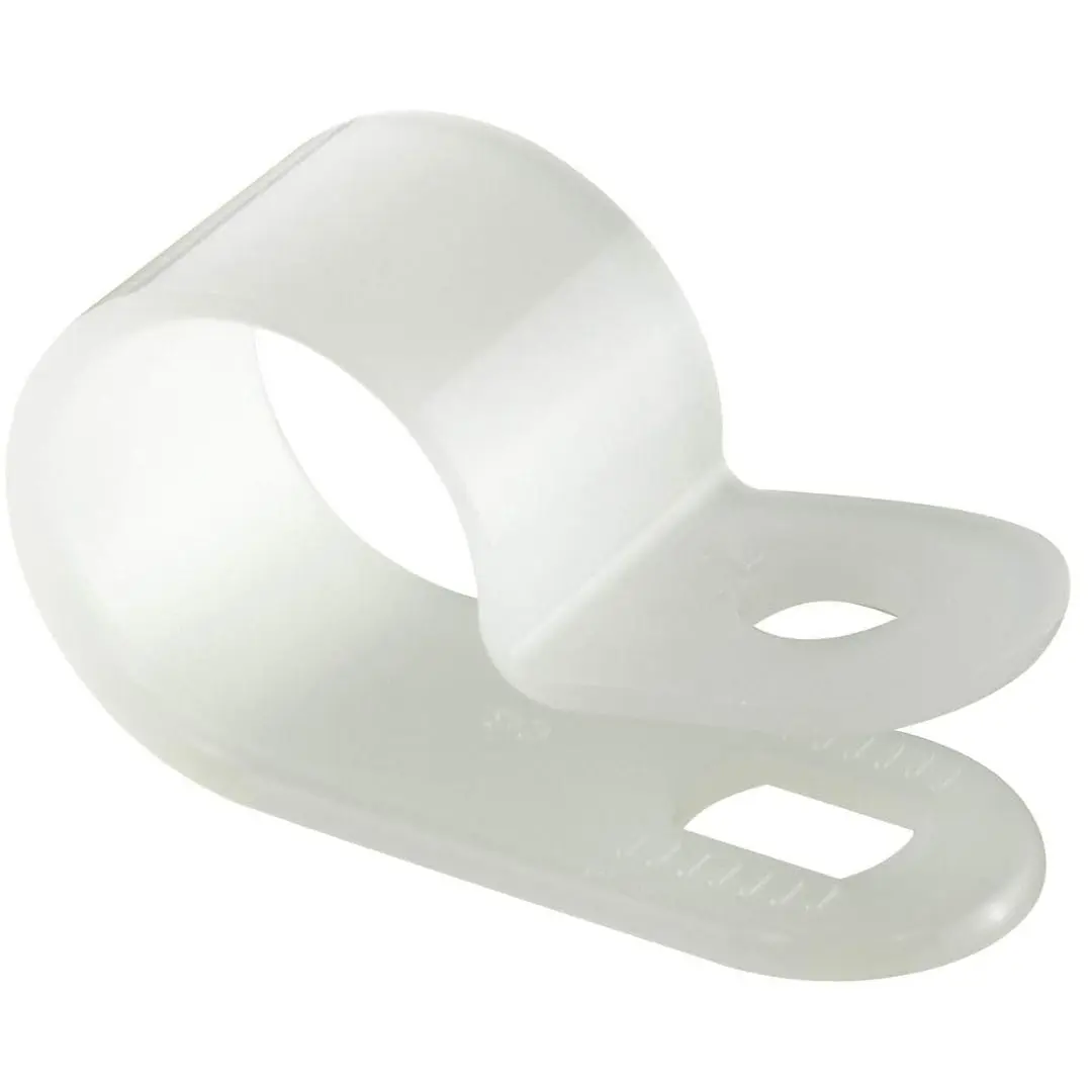 100-Pack Insulation Synthetic Nylon 66 Plastic Clamps, 1/2" (12.7mm) Screw Mounts, Max 1/2" Capacity, for Wiring Routing, Securing Ropes, 100 Nylon P-Clips