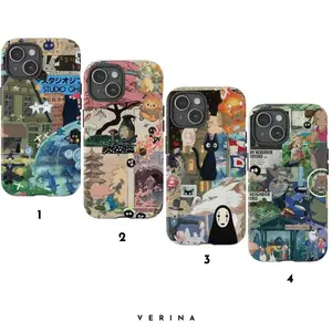 Ghibli Collage Comic style Phone Case for iPhone 17 ProMax Plus Air 16 15 14 13 12 11 X XR & SamsungS25 S24 S23 S22 Ultra, Aesthetic Protective Cover Tough Phone Case Unique gift options