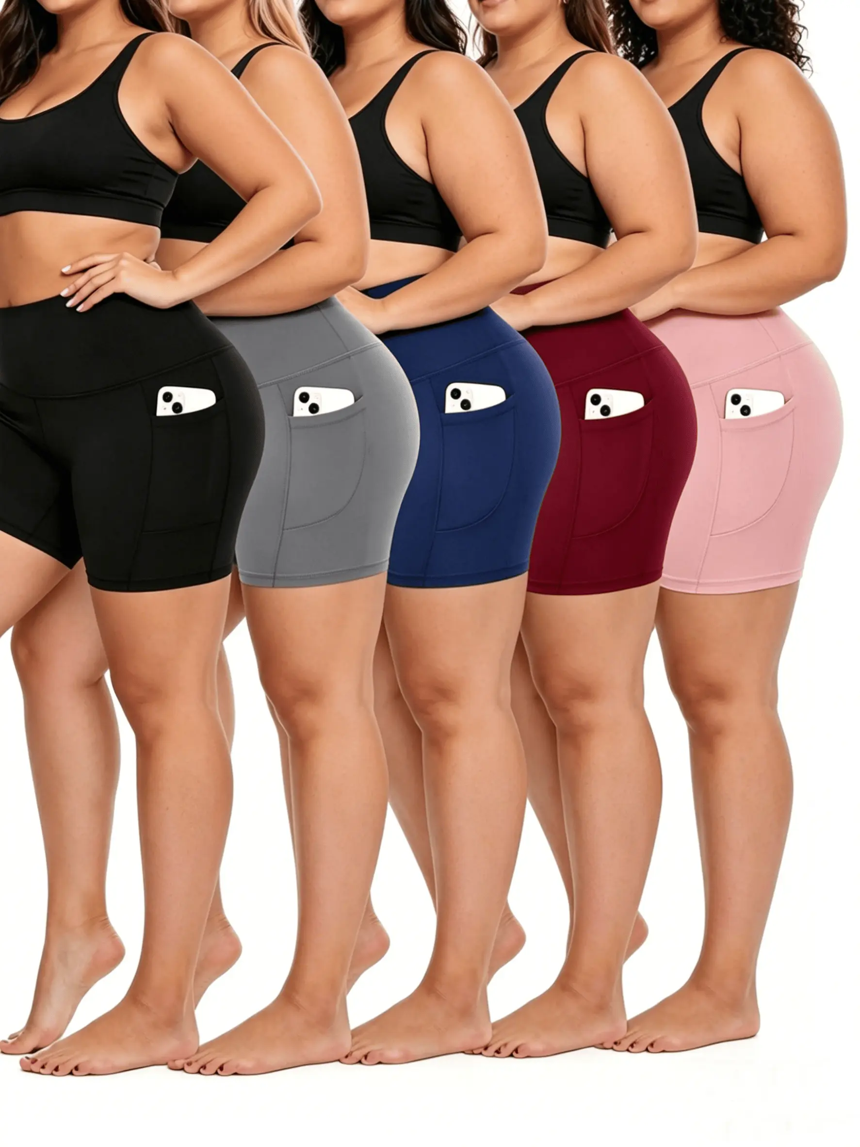 5 Pack Women High Waist Biker Shorts Soft Squat Proof Yoga Workout Athletic Shorts gym fitness spandex fabric tiktokshopbacktoschool