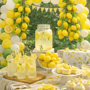 Lemon Garland Hanging Decor, Realistic Lemon Kitchen Wall Decor, Summer Aesthetic Home Decoration, Farmhouse Fresh Fruit Ornament