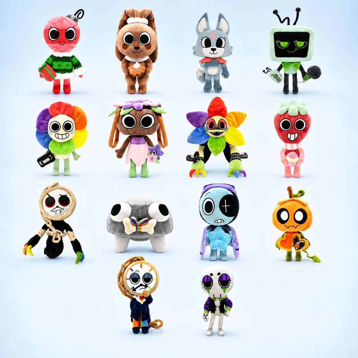 Dandy’s World Plush Dolls, Gourdy Ribecca Eclipse Astro Dandy Bobette Pebble Dyle Vee Sprout Cocoa Bassie Cute Game Character Stuffed Animal Plush Toys, Soft Collectible Gift for Fans