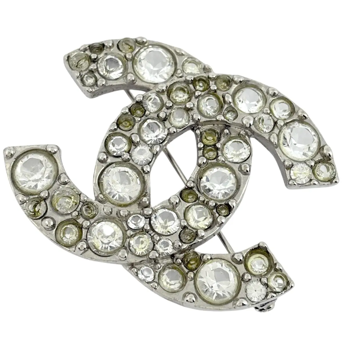 Pre-owned Chanel CC Rhinestone Brooch (JP)