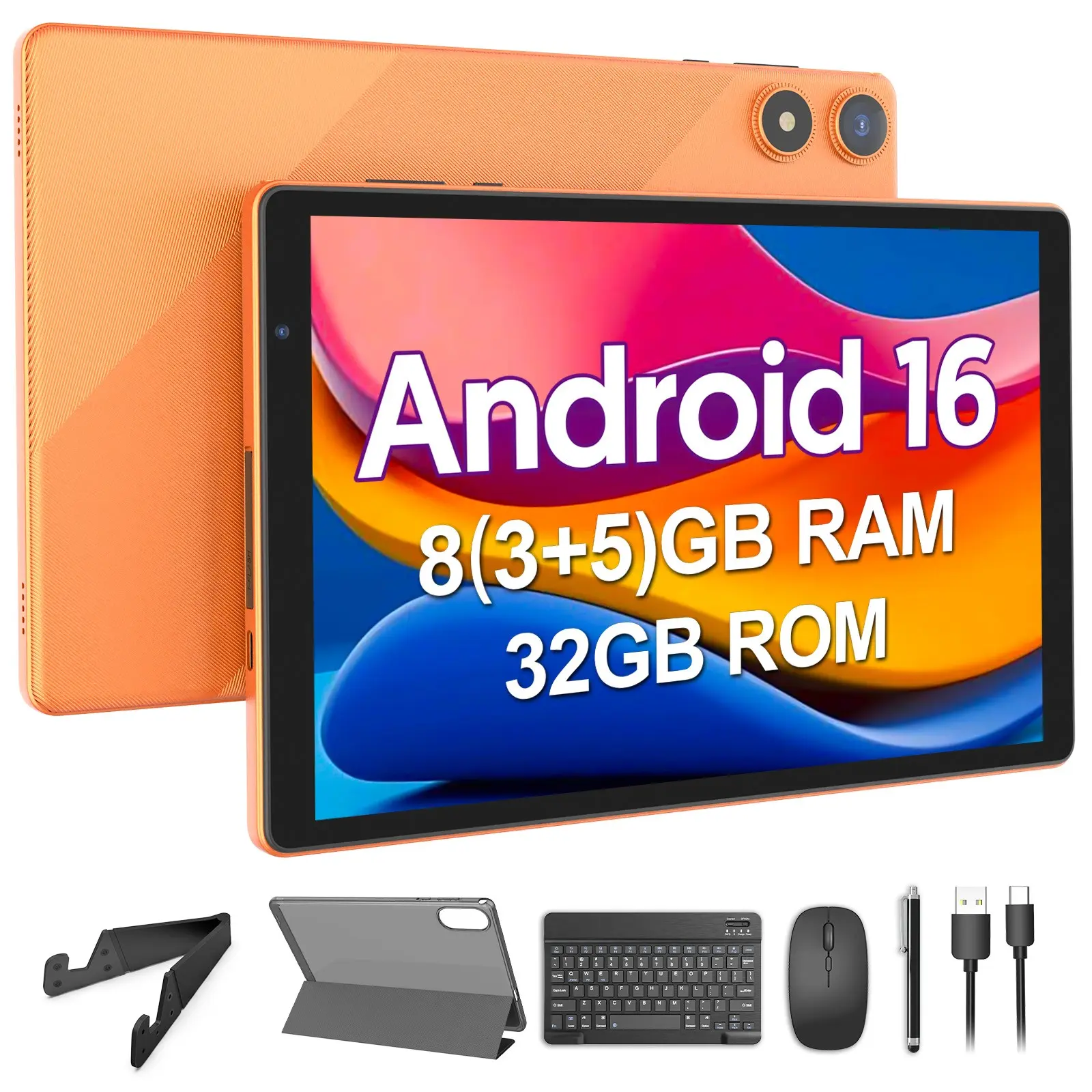 2026 New Tablet Computer, Tablet Pc, Tablet Pad, 10.0 Inch HD Display, 8GB RAM + 32GB ROM, Android 16, Five-Core Processor, Office & Learning Use, Christmas Gift