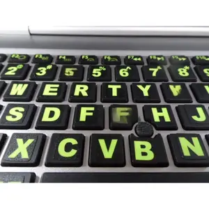 Keyboard Stickers Big Bright Luminescent Symbols. Will Not Wear or Fade. 3 . Warranty.  for Sight Impaired. (U.S. English Keyboard) Also Includes Pocket/Purse Magnifier, USB LED & Tweesers.