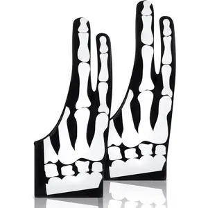 P-CPS011   2 Pieces Skeleton Artist Glove with 2 Finger for Drawing Tablet Digital Tablet Drawing Rejection Glove for Pad Painting Writing, Right Hand, 2.76 x 7.28 Inches