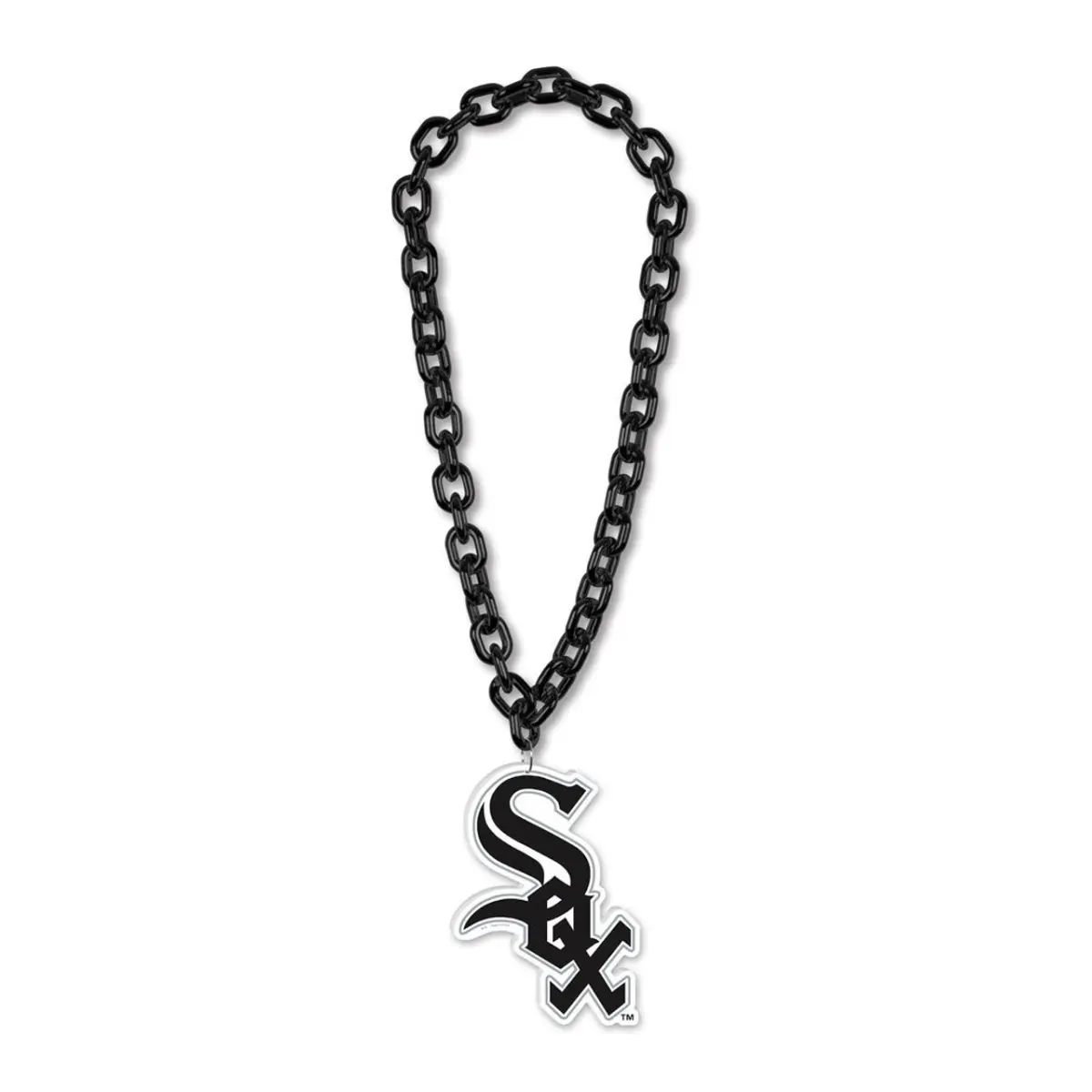 WinCraft Unisex Chicago White Sox Sports Collectible Plastic Necklace - 38in Bold Statement Fan Chain, Foam Charm, Made for Game Days, Durable Accessory, 38 In Bold Statement Fan Chain