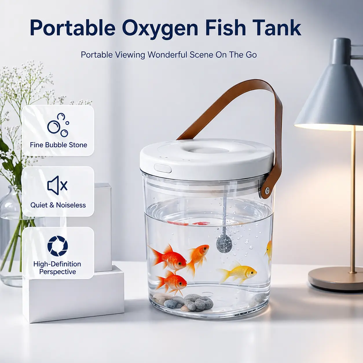 GZXIHTZ Fish Breeding Isolation Box, USB-C Acrylic Quarantine Tank with 7-Color LED Light and Filter, Temporary Fry Nursery Tank to Protect Small Fish from Big Fish, Desktop Aquarium Decor for Home Office