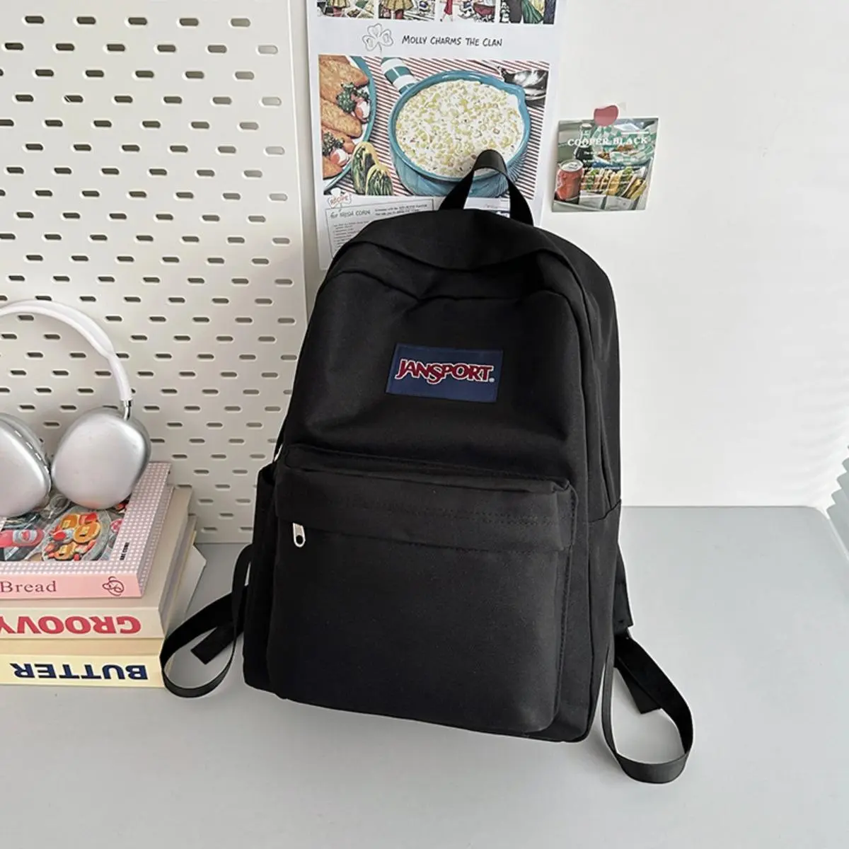 JanSport SuperBreak Plus Backpack with Padded 15-inch Laptop Sleeve and Integrated Bottle Pocket - Spacious and Durable Daypack for Work and Travel - Black