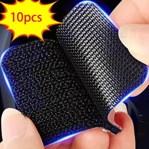 10 PCS Hook and Loop Mounting Strips with Adhesive, Multi-Purpose Carpet Rug Fastener Mounting Tape for Power Strip, Car Sun Visor, Floor Mat