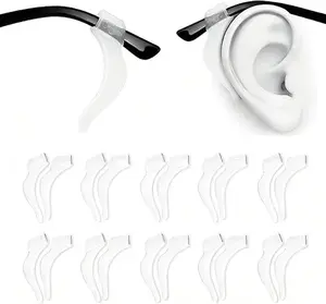 Soft Silicone Eyeglass Ear Hooks, 10 Pairs of Non-Slip Eyeglasses Ear Grips for Glasses, Sunglasses, Reading Glasses
