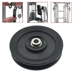 Nylon Gym  Pulley Wheel 4.5 in/115MM Rotation 360  Traction Bearing Pulley Wheel for  Machine Gym Equipment DIY Gym Pulley System Garage Door  Gyms