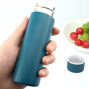 Adorable Mini 4.4 oz Blue Water Bottle for Kids - Slim, Portable, Leak-Proof Stainless Steel Flask - Perfect for Purses, Vacuum Insulated Thermos. Drinkware Lightweight Mug Tumbler Bottled