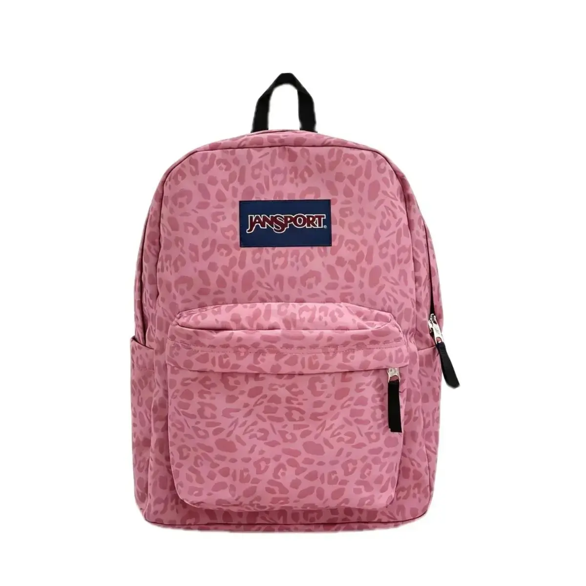 Y2K Style JanSport Pink Cheetah Print Backpack Girly Leopard Design Large Capacity Backpack With Side Water Bottle Pocket Everyday School Bag
