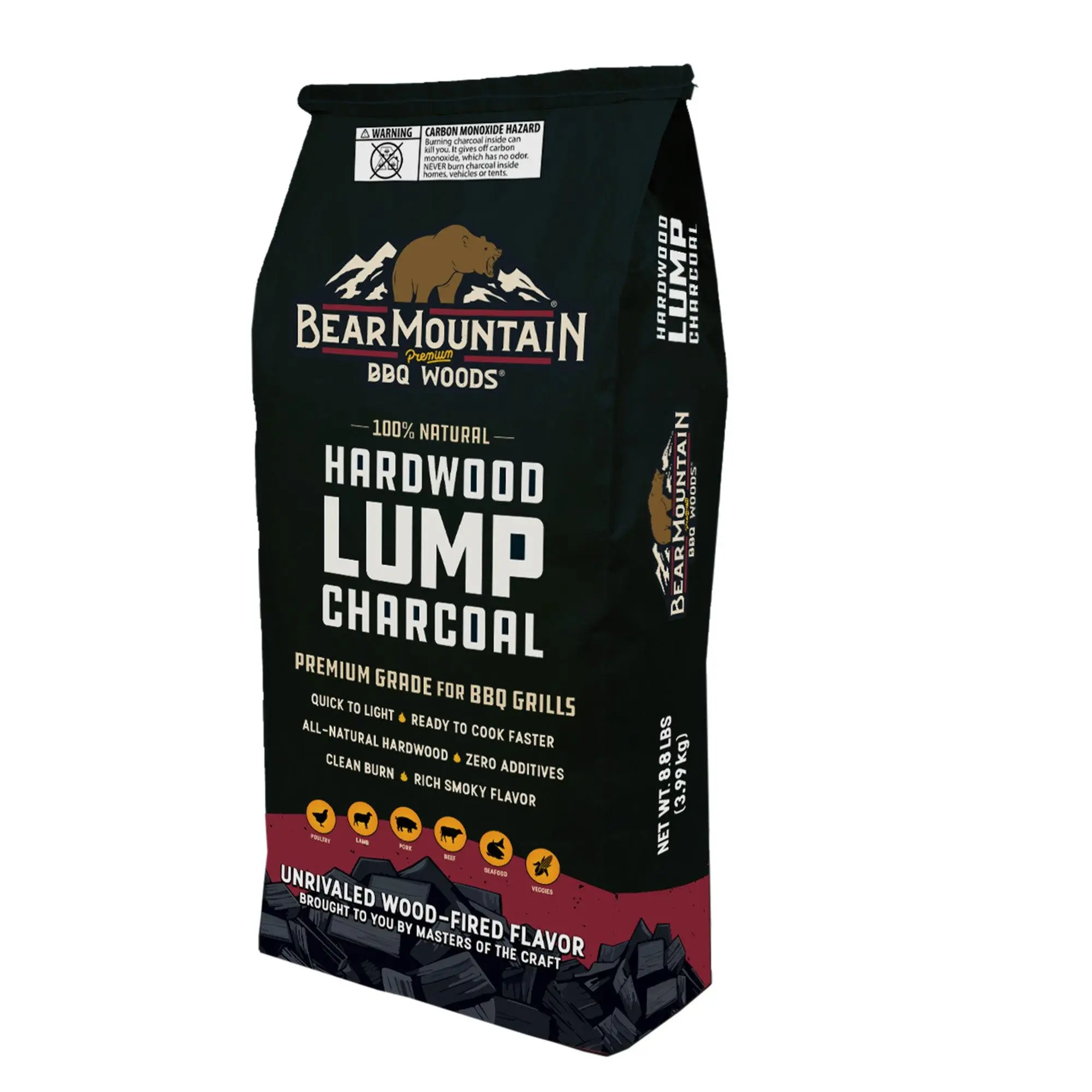 Bear Mountain BBQ Hardwood Lump Charcoal, Premium Grade for BBQ Grills, 8.8 Lbs