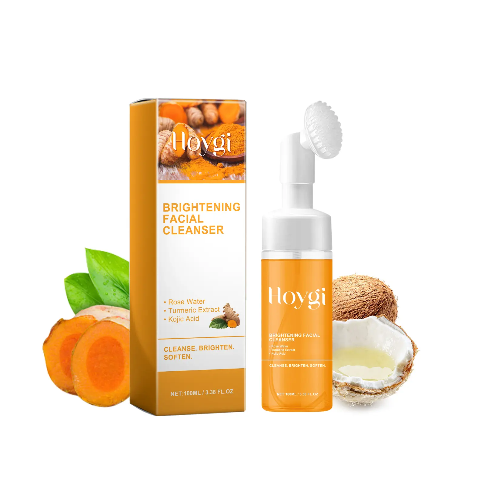 Hoygi Multi-Functional Specialty Kitchen Utensil Bundle with Turmeric Root Foam Form Facial Wash Cleanser & Cleansing Brush - Deep Cleansing, Hydrating, Acne Care, Skin Brightening, Moisturizer