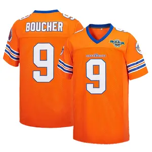 Bobby Boucher Football Jersey #9 The Waterboy Adam Sandler Mud Dogs Bourbon Bowl Movie Jersey，Letter Embroidery rugby Jersey, Male tiktokshopspringglowup,summervibes