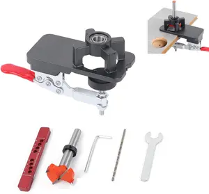 35mm Concealed Door Hinge Jig, Quick Punch Cabinet Hardware Jig, Aluminum Alloy Cabinet Hinge Jig Hinge Hole Drilling Jig for Woodworking Cabinet & Door Hinge Installation