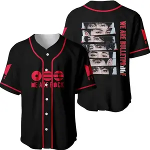 Full Print K-pop Boy Band Baseball Jersey Jersey, We Are Back Baseball Jersey Shirt, Print Baseball Jersey, Sport Jersey for Men and Women, Baseball Jersey Style