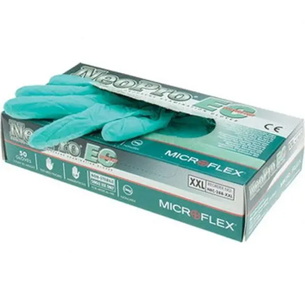 Microflex Disposable Cleaning Gloves, Medical Grade, 6.3 Mils, Textured Grip, Beaded Cuff, NEC-288-XXL
